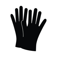 Black and White Illustration of Protective Gloves for Safety and Sanitation