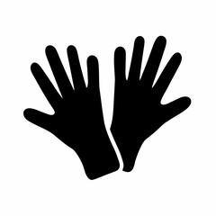 A Pair of Black Gloves Displayed in a Symmetrical Presentation Style