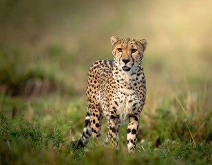 Cheetah Strolling Through the African Savannah.