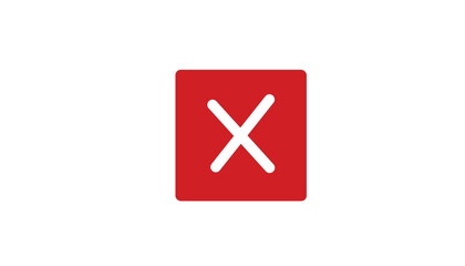 Obraz premium Red Cross Square Icon – X Mark, Error, Cancel, Wrong, and Rejection Symbol PNG