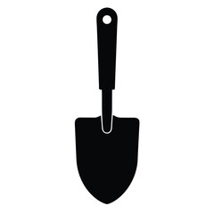 Black shovel silhouette image ideal for gardening work and related projects