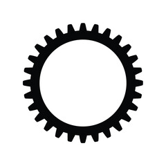 Isolated silhouette of a single gear for machinery design concepts and technology