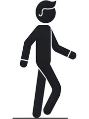 1-Walking man sign isolated on transparent background. Man flat png icon. People symbol - 1