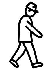 Walking man sign isolated on white background. Man flat png icon. People symbol - 1