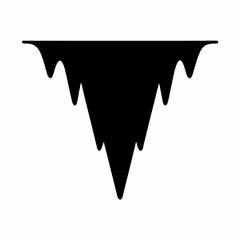 Fototapeta premium Abstract illustration of a black silhouette resembling mountains or icicles hanging
