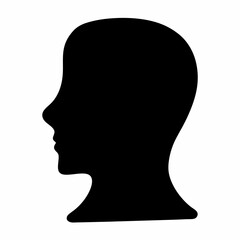 Monochrome Profile Silhouette of a Person, Illustrating Human Anatomy and Form