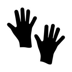 Obraz premium Silhouette of two outstretched hands on a white background, a simple design