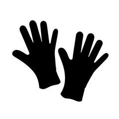 Obraz premium Two black glove silhouettes offer safety, protection, and sanitation through prevention