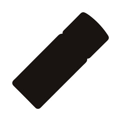 Simple black silhouette illustration of a rectangular highlighter marker on white background