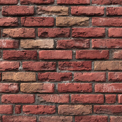 A classic and rustic red brick wall texture in a traditional running bond pattern, a timeless and versatile background for urban, industrial, or loft-style designs.

