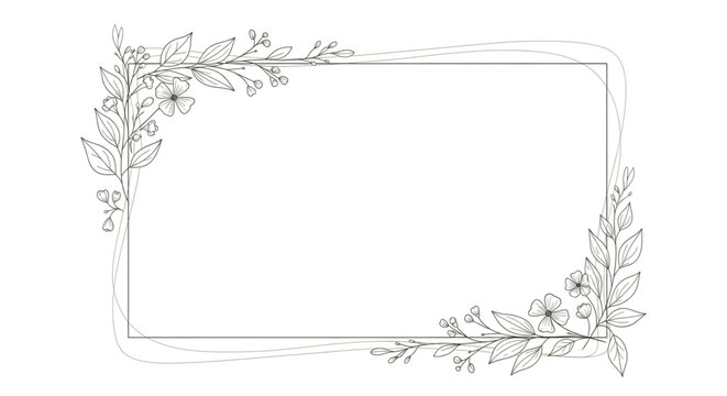Elegant floral frame, perfect for wedding invitations, greeting cards, and other special occasions with delicate design