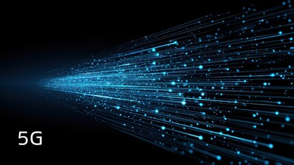 5G or 6G dot line mobile technology. Wireless data network and connection technology concept. high-speed, futuristic background. vector design.