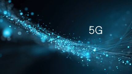 5G or 6G dot line mobile technology. Wireless data network and connection technology concept. high-speed, futuristic background. vector design.