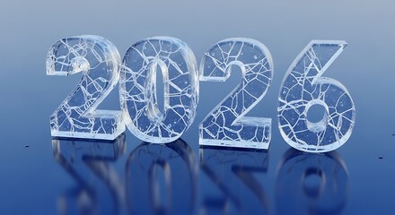 Crystal clear 2026 numbers frosty sparkling design for new year celebrations and future concepts