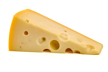 Swiss Cheese Triangle, isolated on white background