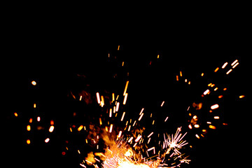 A dazzling display of sparks against a black background.