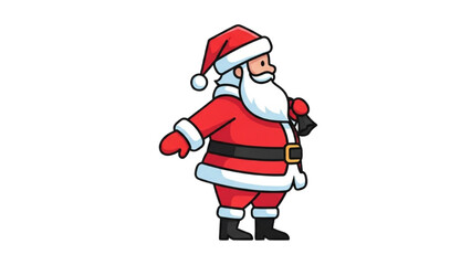 Jolly holiday character in traditional red and white suit, with a long white beard, ready to spread festive cheer