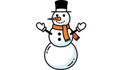 Cheerful Snowman Illustration A Delightful Winter Season's Character