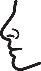 Obraz premium nose silhouette on white background