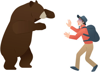 man and bear