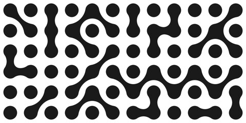 Minimal black and white molecular connection vector background, perfect for tech branding, neural network visuals, or modern scientific concepts, ideal for technology, science, and digital projects.