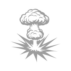 Mushroom Cloud Explosion Icon Illustration