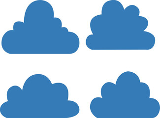 set of cloud icons
