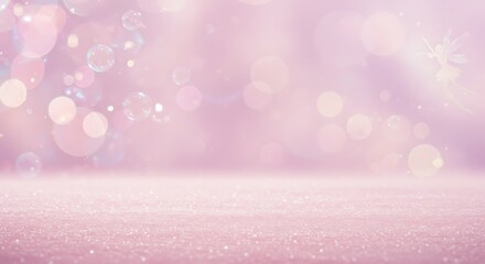 Soft pink bokeh background with sparkling glitter on the surface for commercial usage and mockups