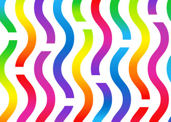 Abstract background with gradient lines. Geometric pattern with rainbow color wavy shapes. Modern background with vertical colorful wavy stripes with breaks, vector illustration