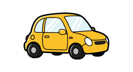 斜め前から見た自動車のシンプルなベクターアイコンイラスト素材