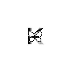 Stripped 'K' with butterfly