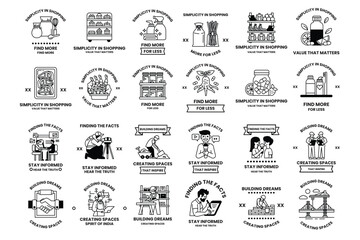 A collection of black and white images with a variety of themes