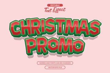 Christmas promo editable text effect with cartoon text style