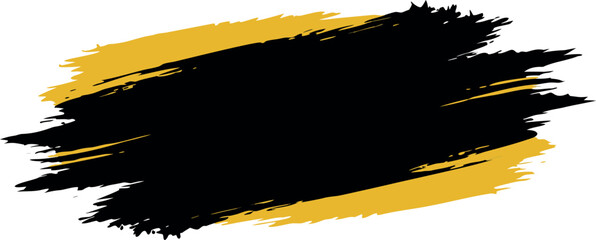 Vector art of black and yellow brush stroke for design element and decoration