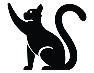 Black cat silhouette sitting icon. Vector illustration.