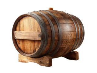 Aged wooden wine barrel
