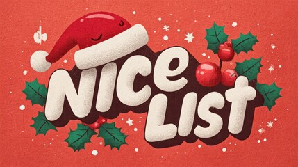 Nice list christmas holiday santa claus festive season art