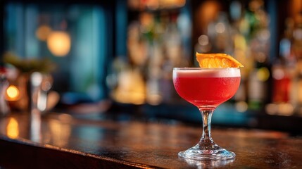 Red cocktail drink bar alcoholic beverage refreshment night