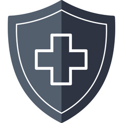 Fototapeta premium Medical Shield Icon with Cross Symbol for Healthcare Protection safety security defense medicine insurance