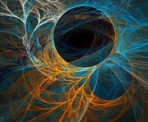 Fractal colored abstract on black background