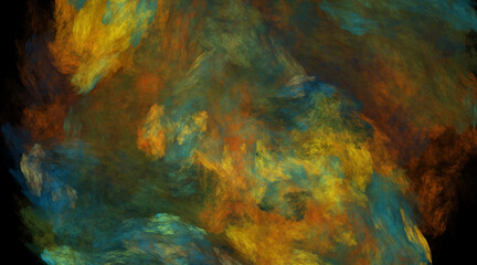 Fractal colored abstract on black background