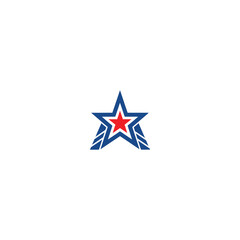 Red star in blue star, with wings