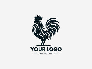Obraz premium Majestic rooster standing proudly with detailed feathers in modern vector illustration