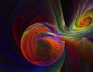 Fractal colored abstract on black background