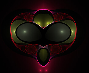 Fractal colored abstract on black background