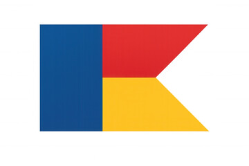 Fototapeta premium International maritime signal flag k (kilo) representing i wish to communicate with you or requesting to heave to