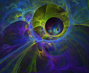 Fractal colored abstract on black background