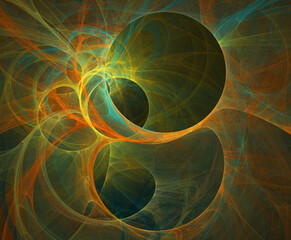Fractal colored abstract on black background