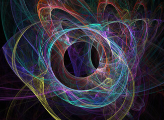 Fractal colored abstract on black background