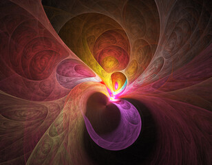 Fractal colored abstract on black background